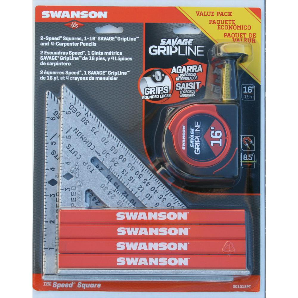 swanson speed square pencil tape measure tool value pack