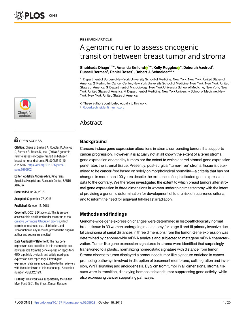 pdf molecular signatures suggest a major role for stromal cells in development of invasive breast cancer