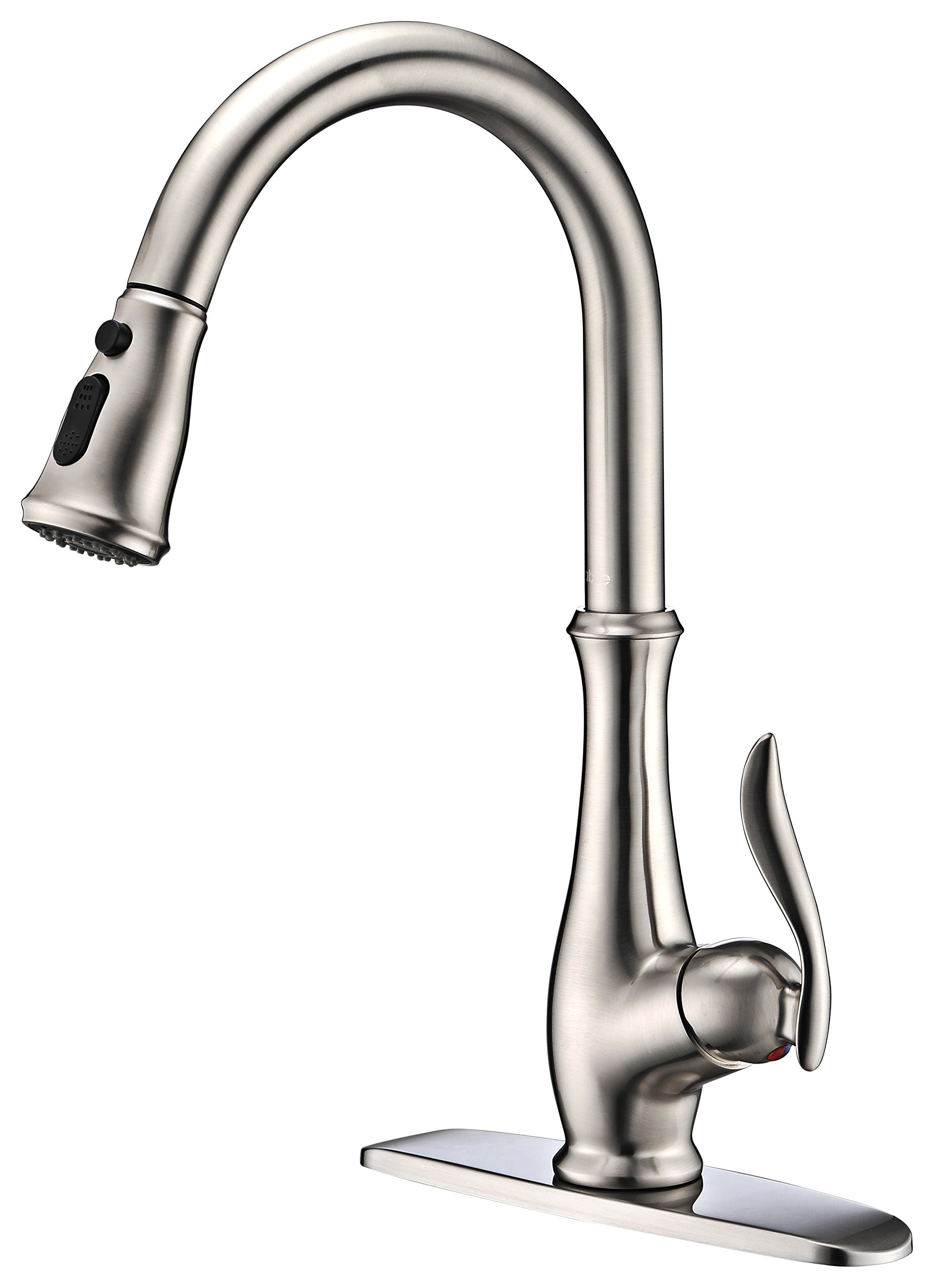 commercial single handle high arch brushed nickel kitchen faucets with pull down sprayer single level