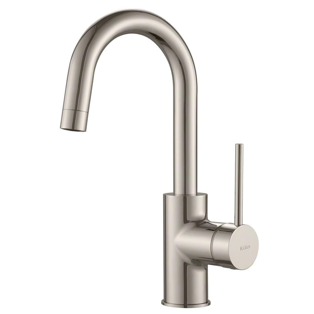 kraus oletto single handle kitchen bar faucet in spot free stainless steel