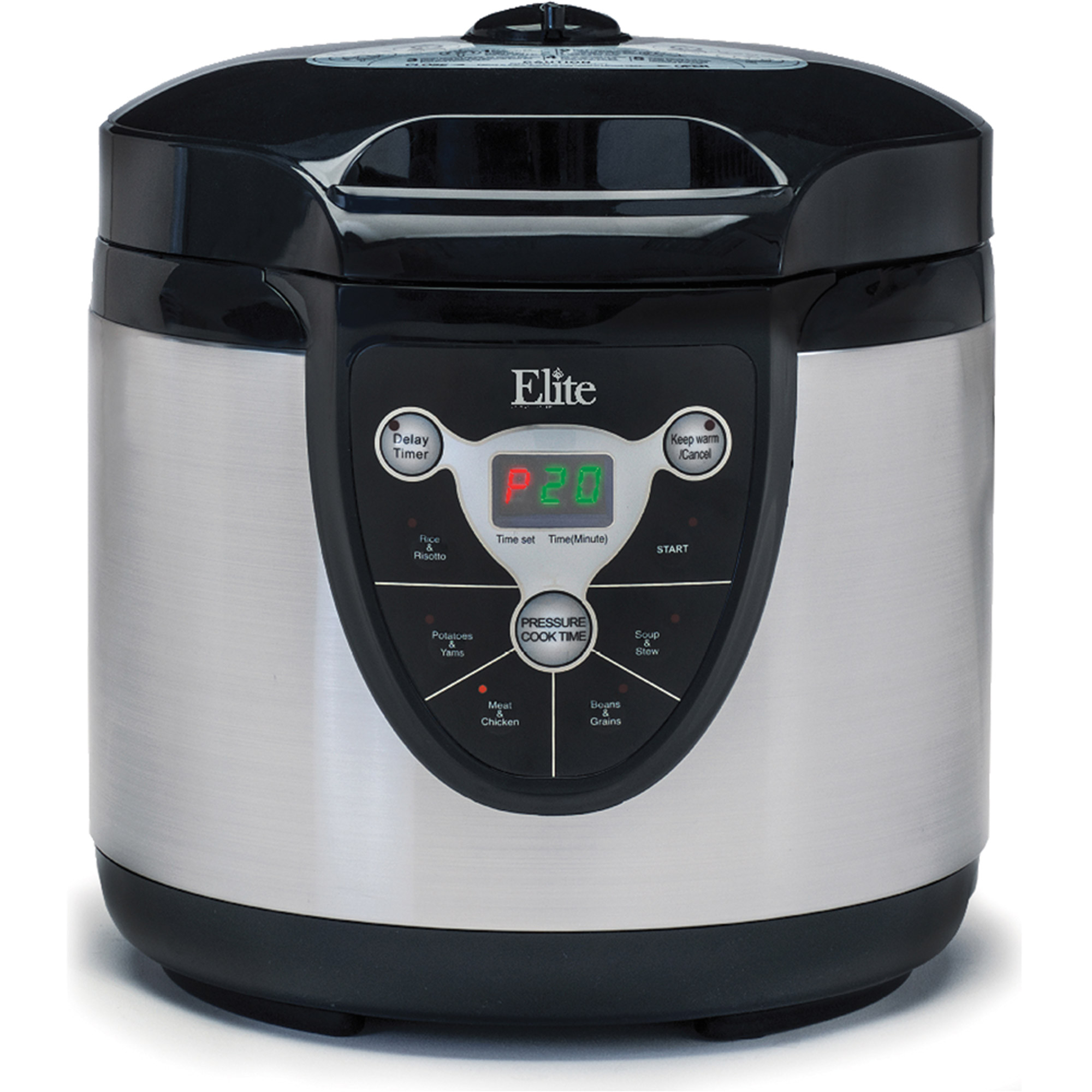 elite platinum epc 607 6 qt electric stainless steel pressure cooker with 6 functions walmart com