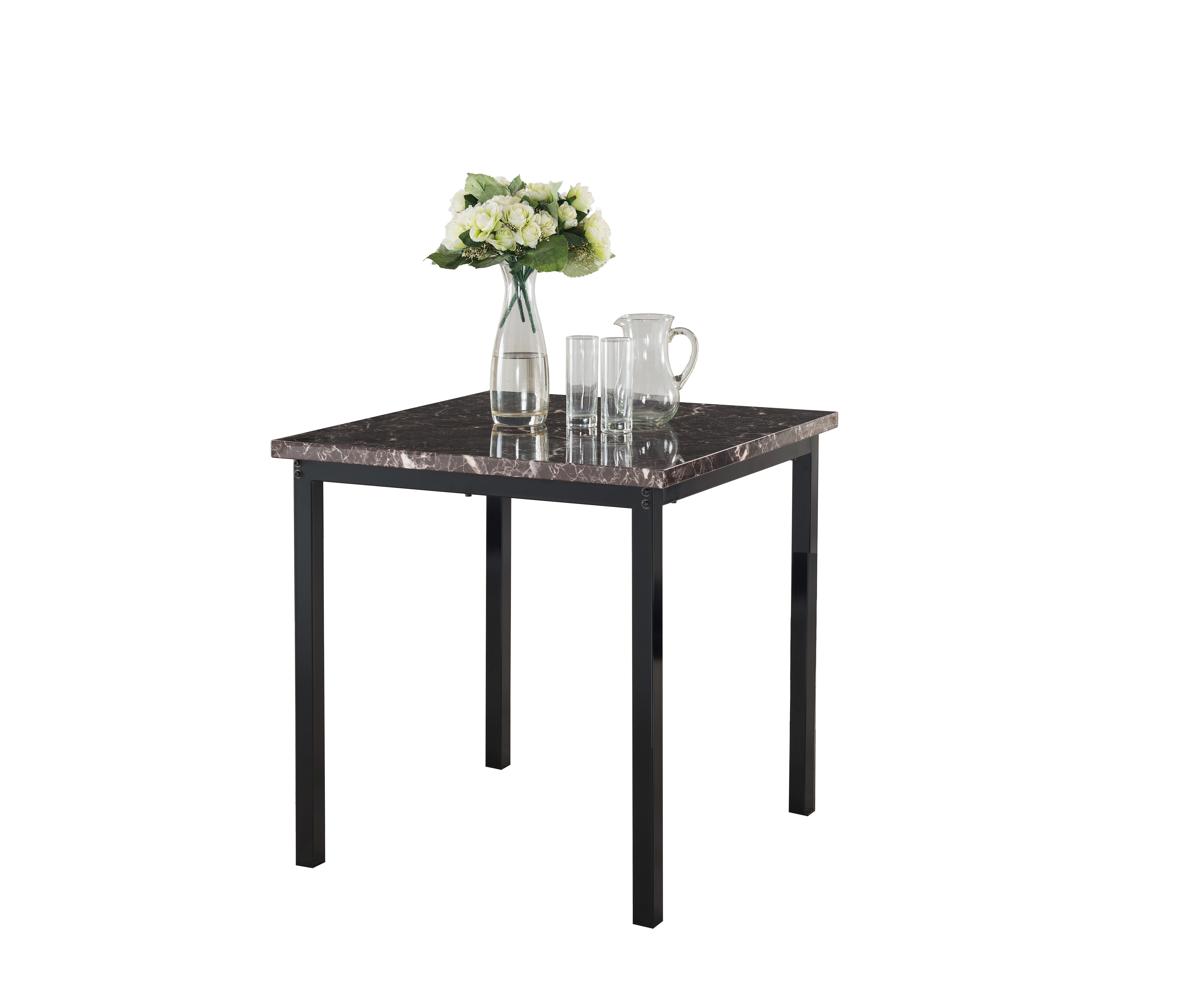 black marble metal 30 square kitchen dinette dining table walmart com