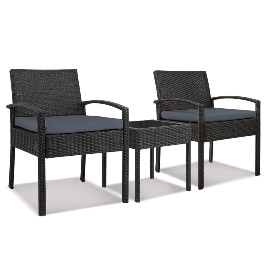 gardeon 3 piece outdoor set black