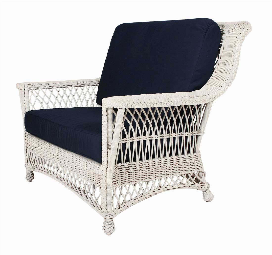 rockport wicker chair and a half high back white