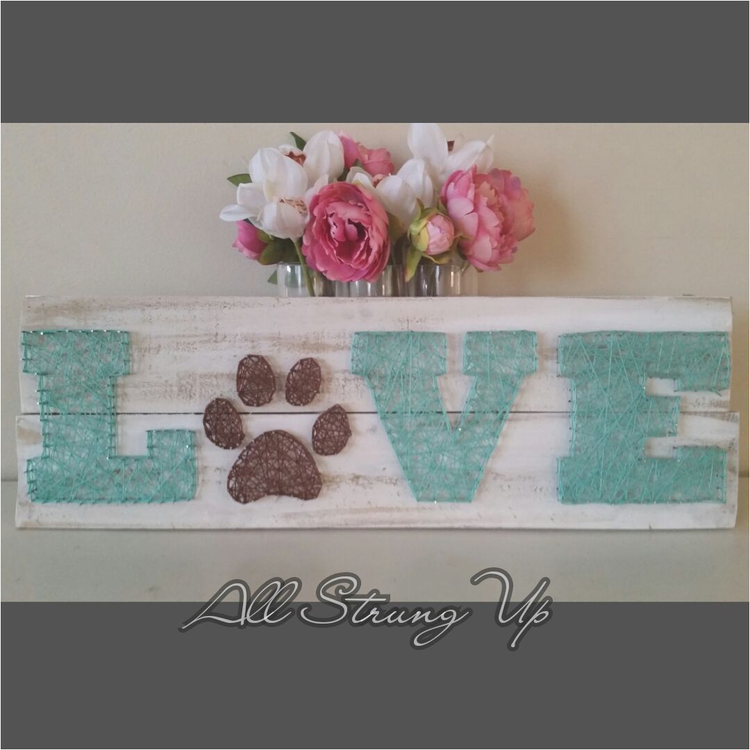 love paw print string art made by hand with love in nsw