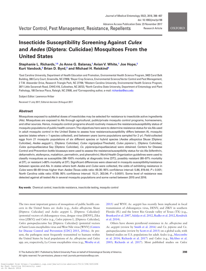 pdf indirect evidence that agricultural pesticides select for insecticide resistance in the malaria vector anopheles gambiae