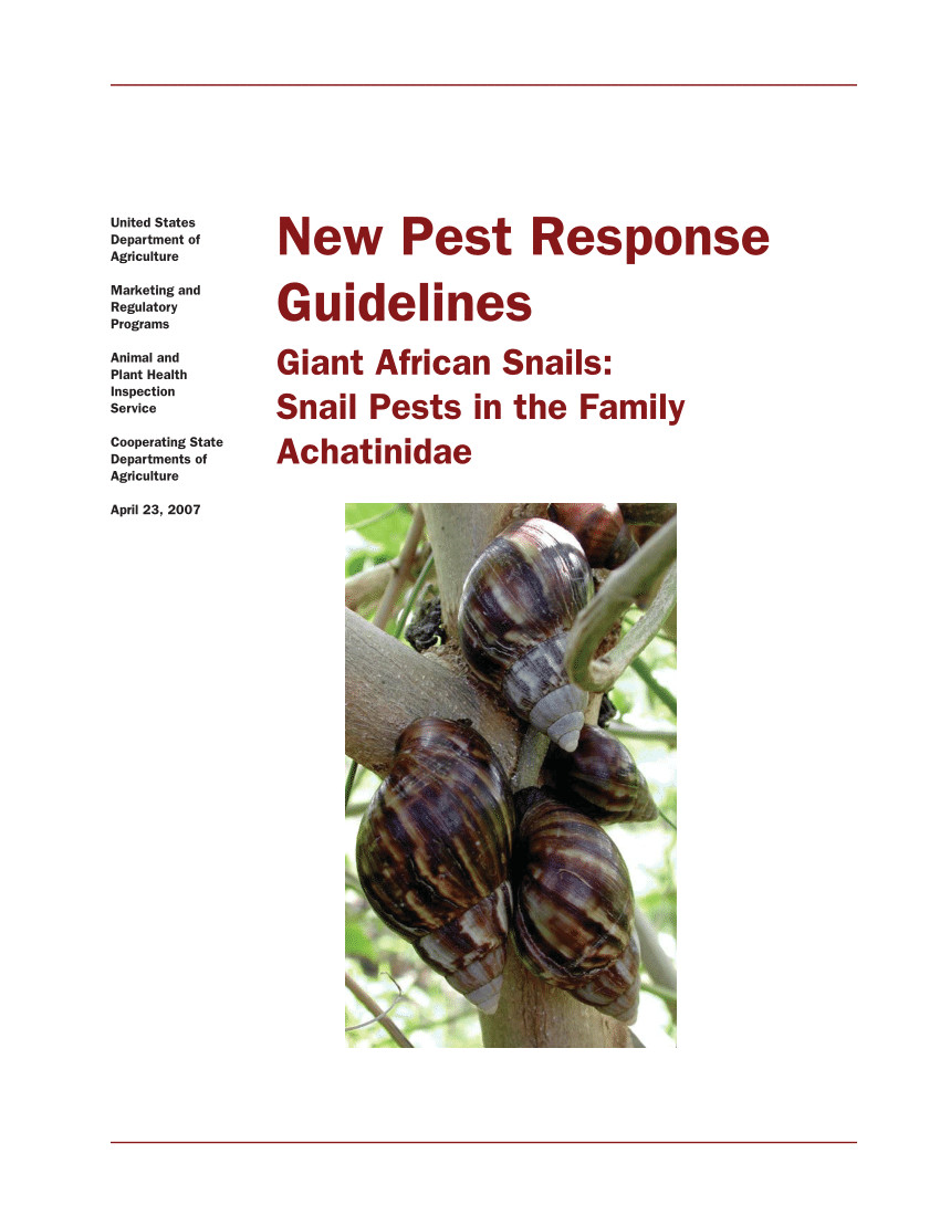 pdf new pest response guidelines giant african snails snail pests in the family achatinidae