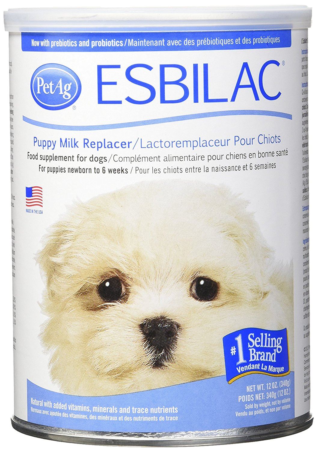 amazon com esbilaca powder milk replacer for puppies dogs 12oz pet milk replacers pet supplies