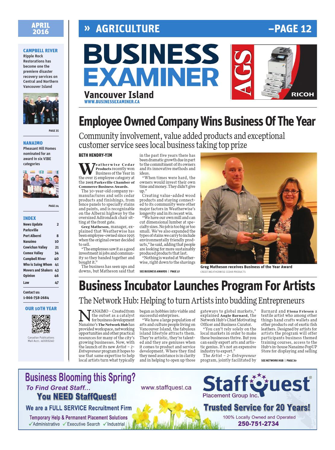 business examiner vancouver island april 2016 by business examiner media group issuu