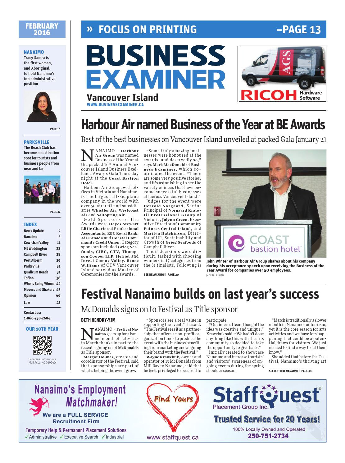 business examiner vancouver island february 2016 by business examiner media group issuu