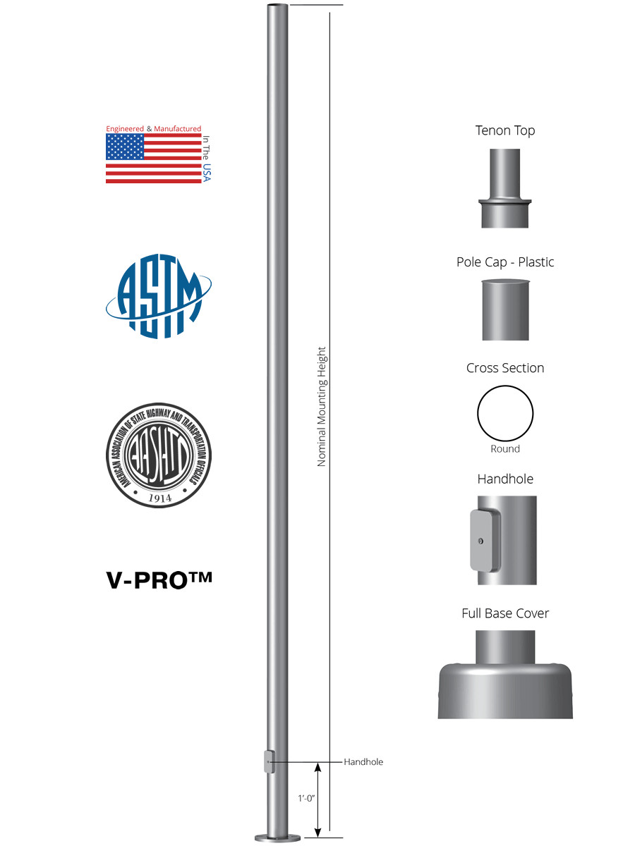 Picture Hanging Height formula 10 Tall X 3 0in Od X 11ga Thick Round Straight Steel Anchor Base