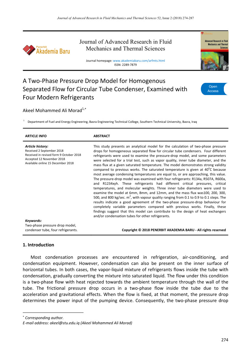 prediction of two phase pressure gradients of refrigerants in horizontal tubes