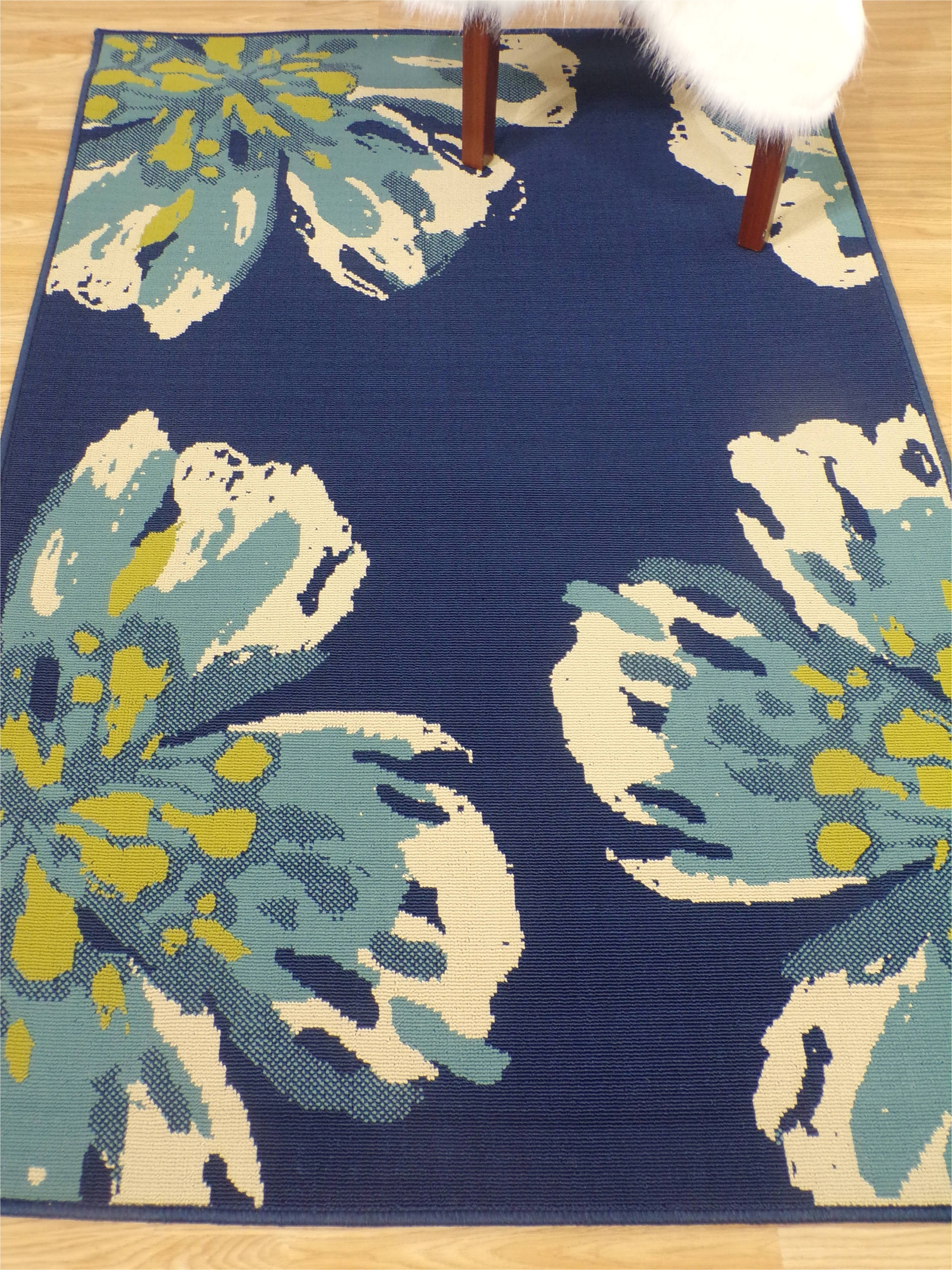 clearance 4 x6 indoor outdoor abstract navy rug