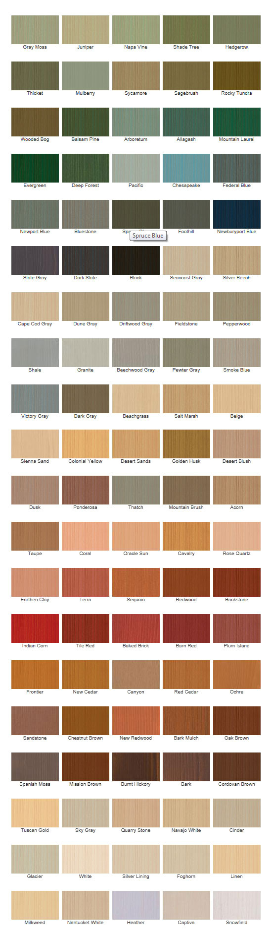 cabot semi solid color chart