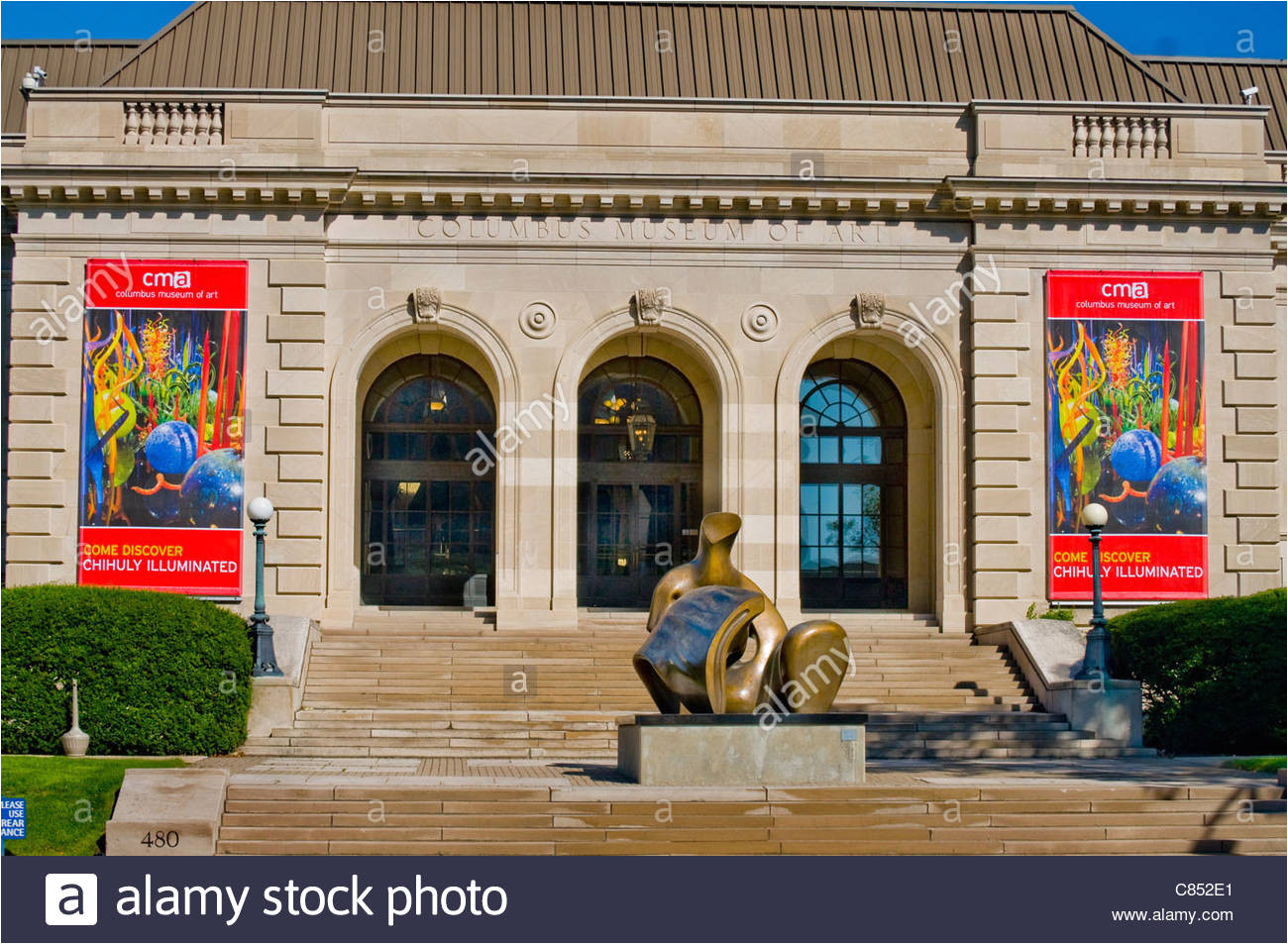 columbus museum of art in columbus ohio mit der liegenden figur skulptur von henry moore