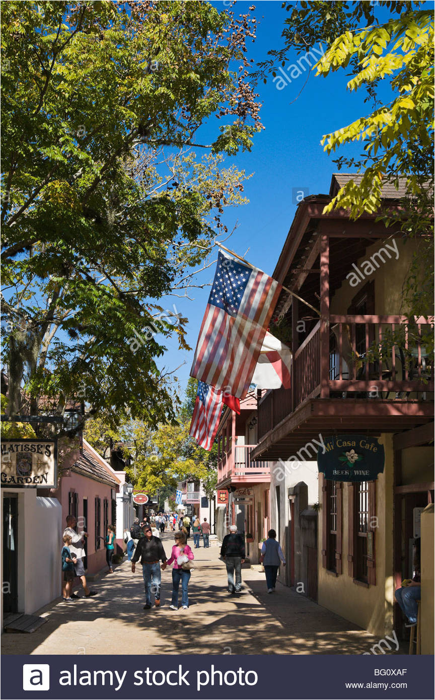 fua gangerzone st george street st augustine florida usa stockbild