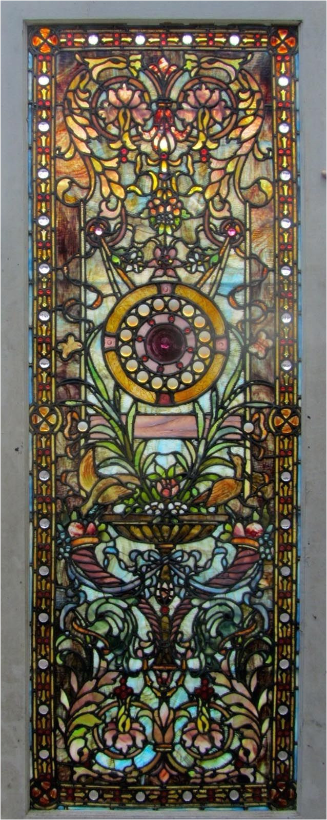 antique american stained glass door attributed to the ruby brothers studios ca 1900