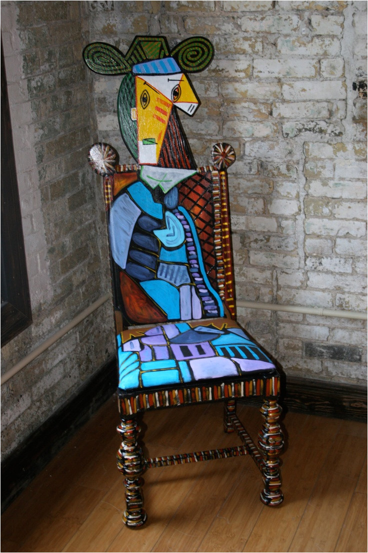 picasso chair woman in blue by fendosart on etsy