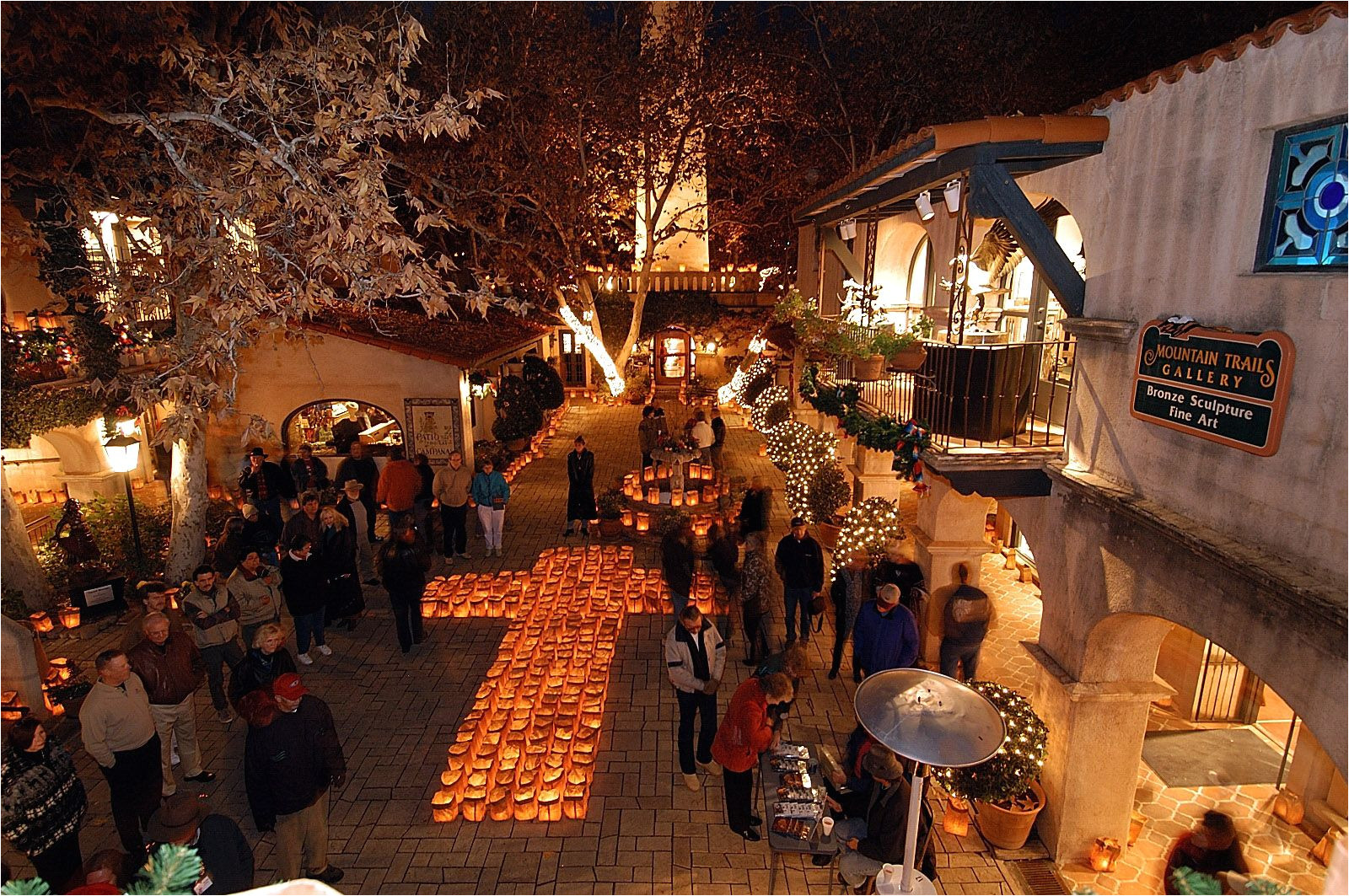 christmas shopping among the luminaras at tlaquepaque arts crafts village in sedona arizona