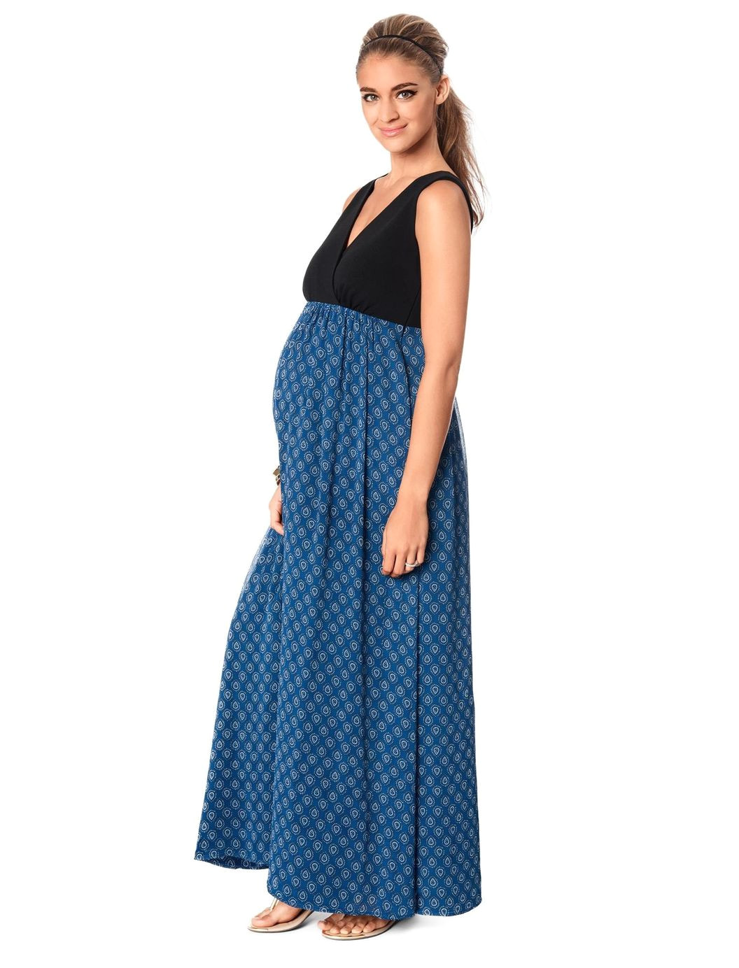 rachel zoe sleeveless chiffon maternity maxi dress multi print