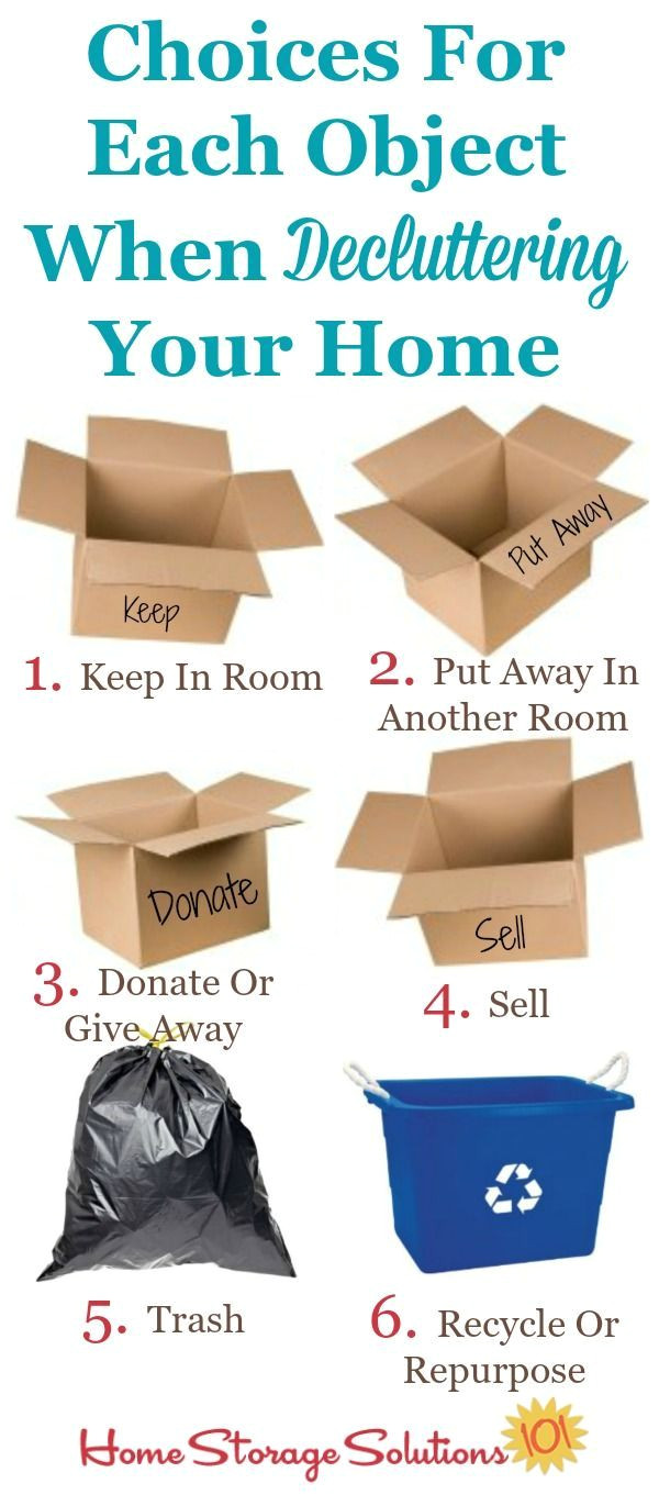 6 choices for each object when decluttering part of the how to declutter your home