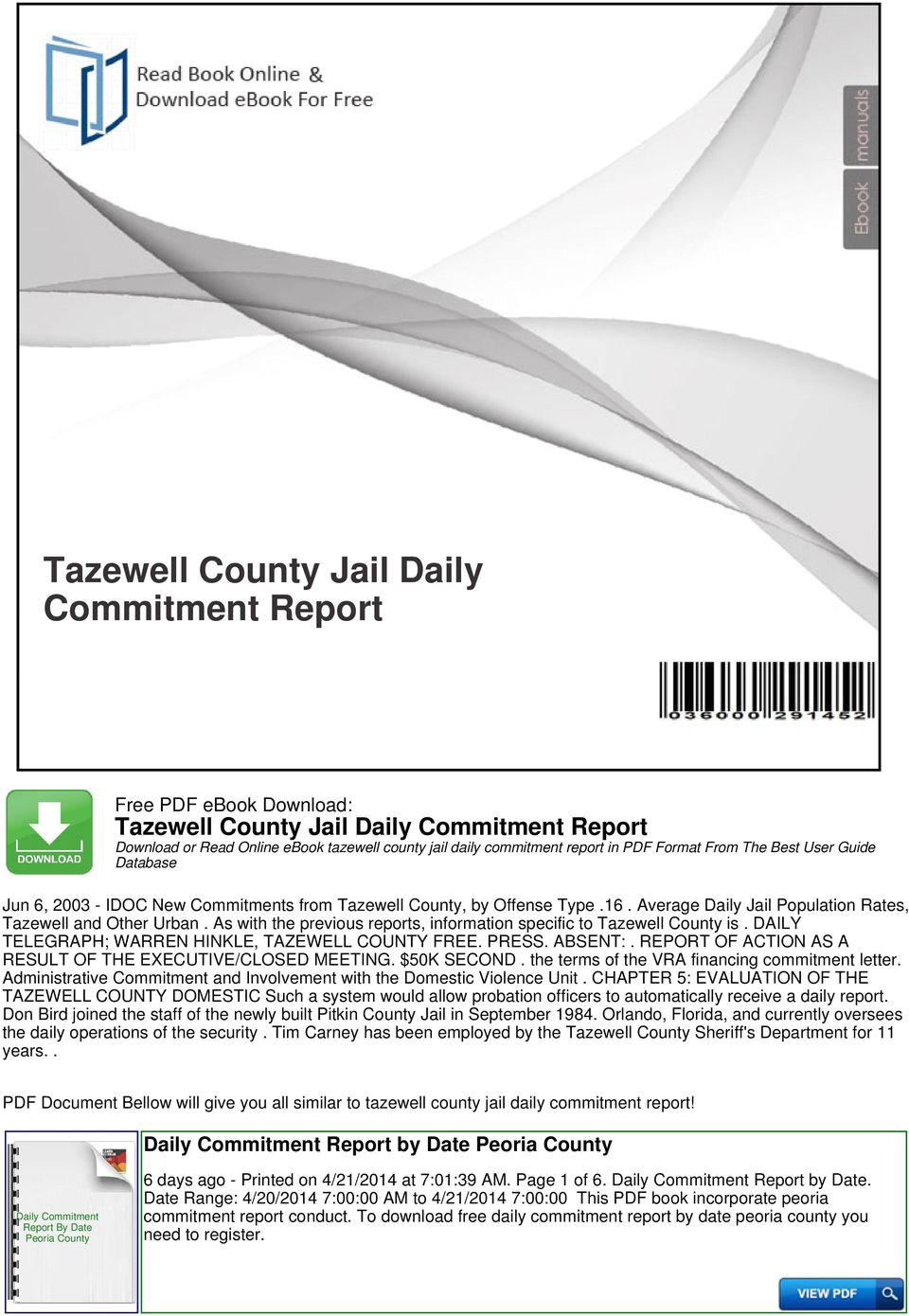 array tazewell county jail daily commitment report pdf rh docplayer net