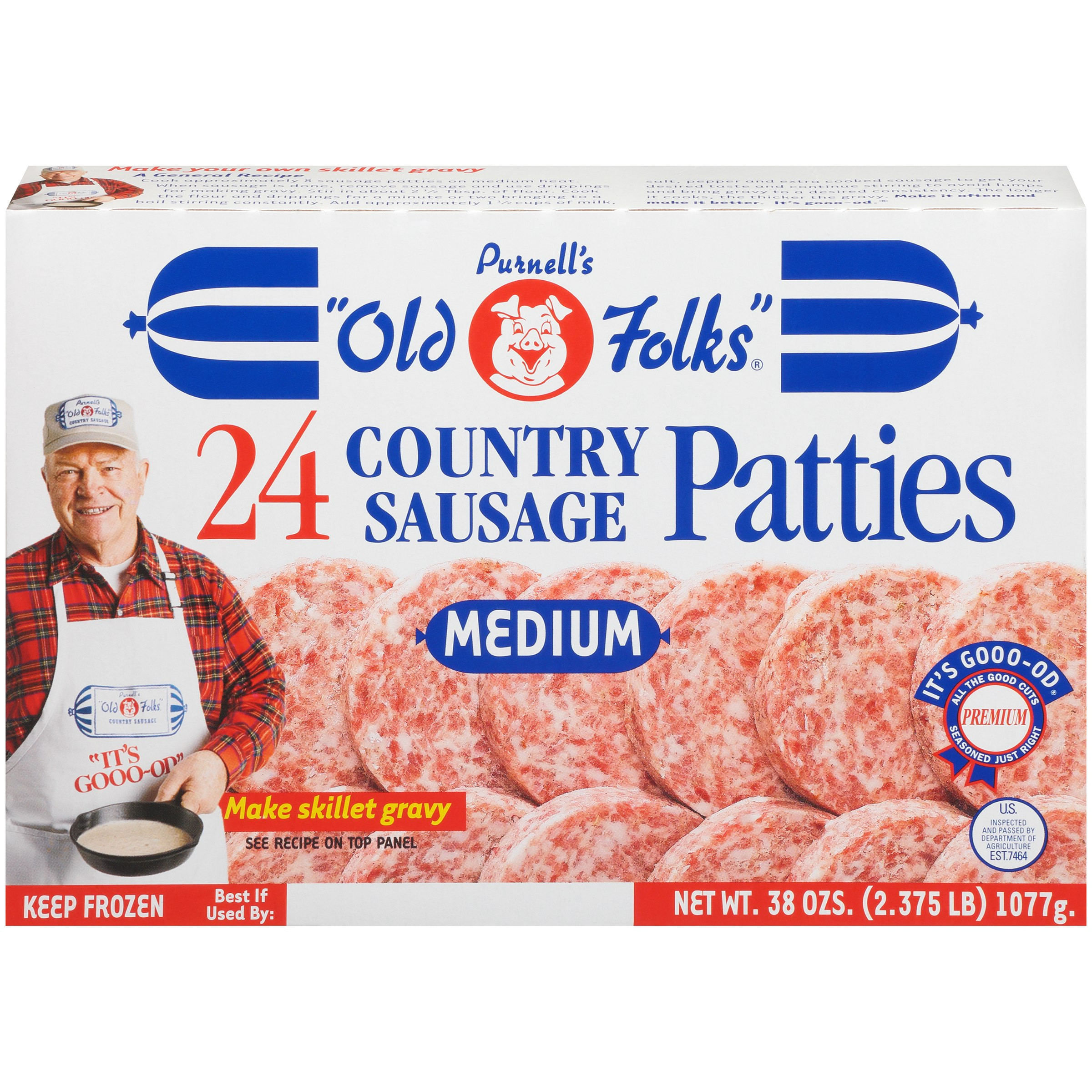 purnell s old folks medium patties 24 ct country sausage 38 oz box walmart com