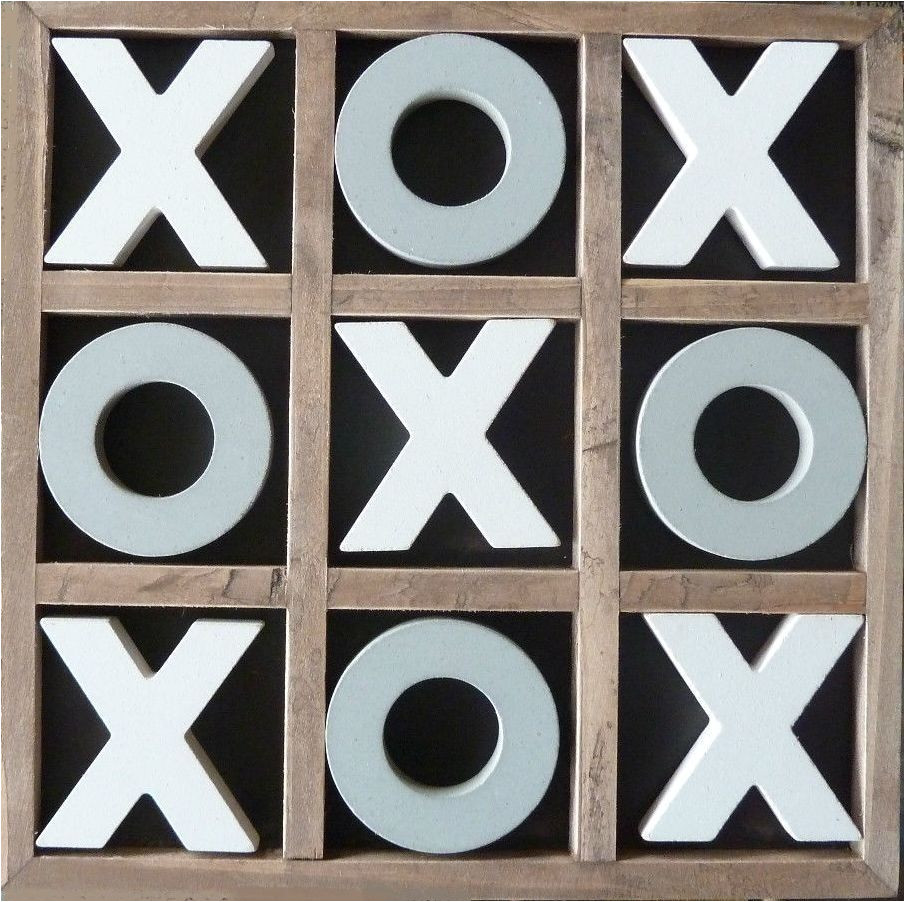 vintage style tic tac toe wooden noughts and crosses 30cm square