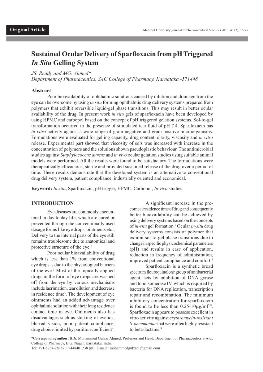 pdf polymeric strips containing sparfloxacin for the long term treatment of periodontitis