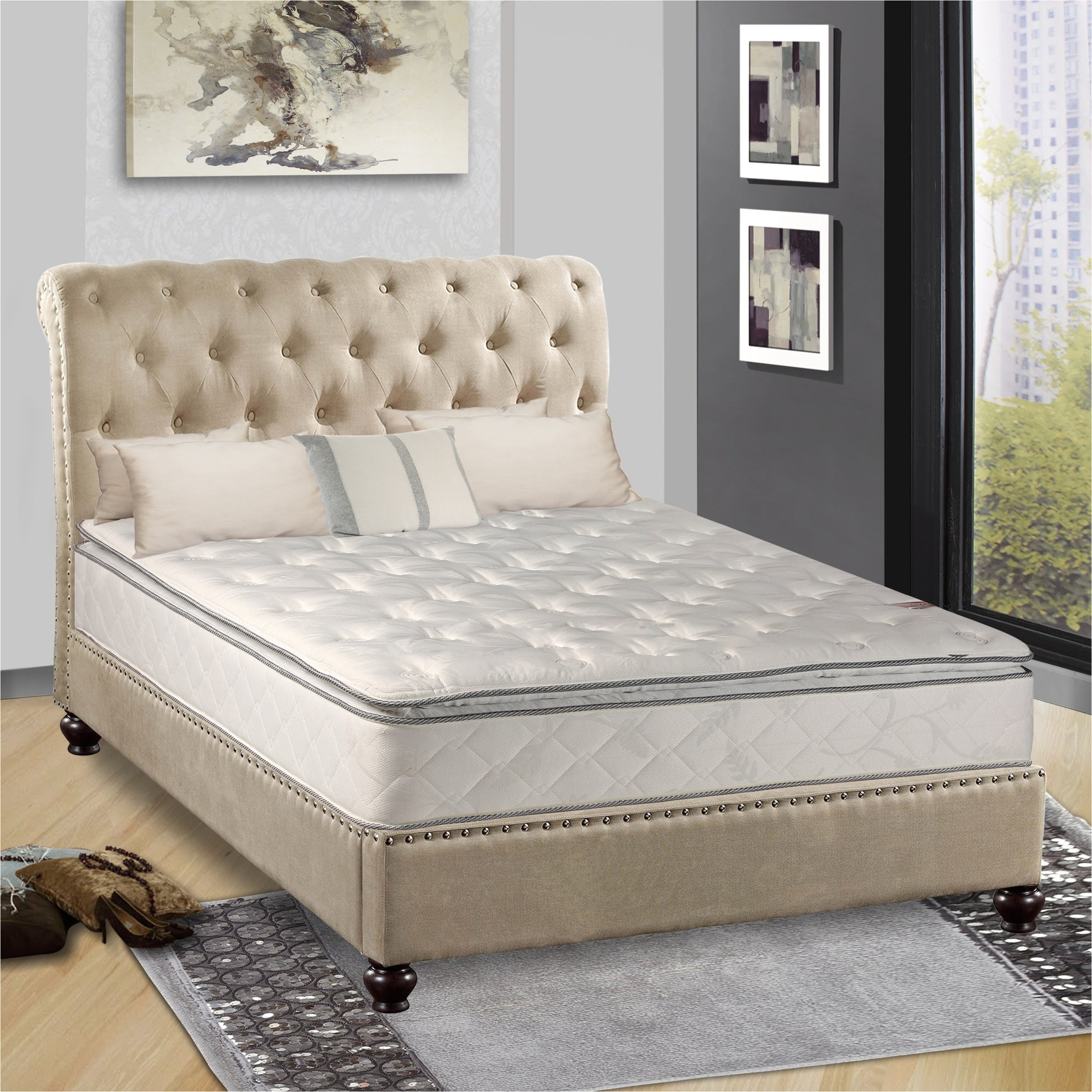 continental sleep medium plush pillowtop mattress twin size free shipping today overstock com 26112030