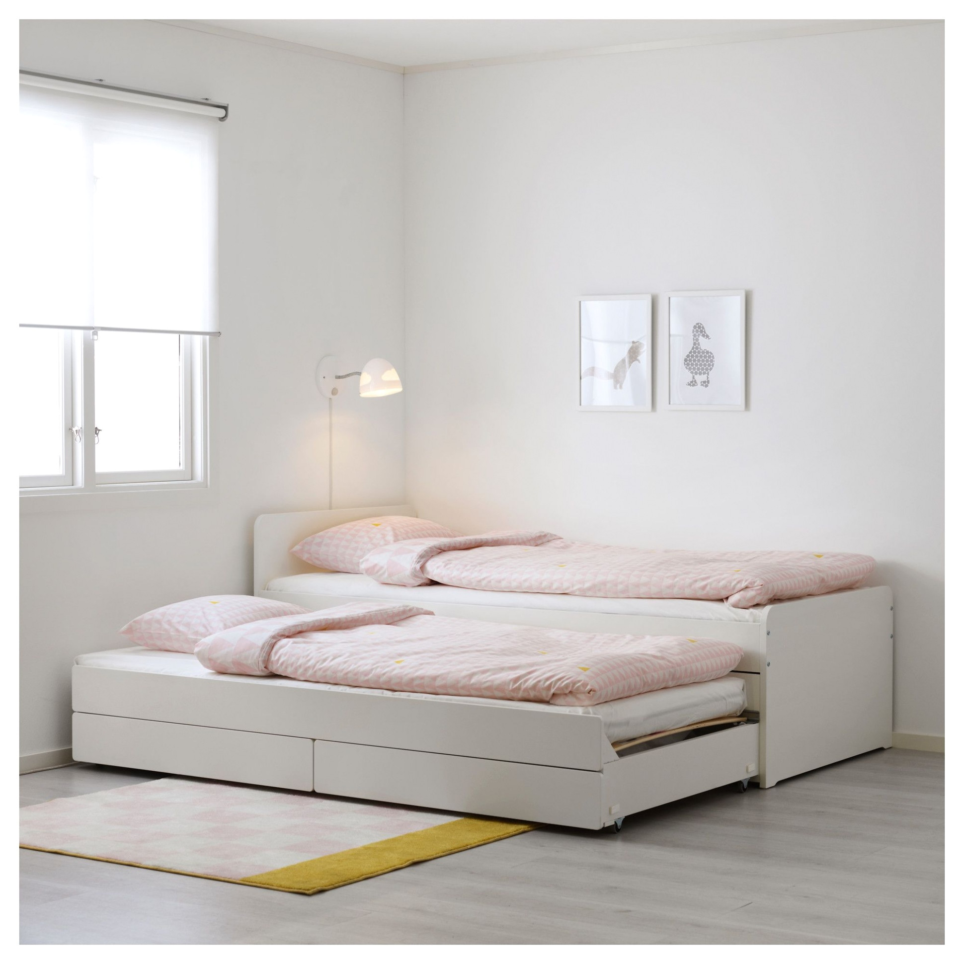 image of sl kt bed frame w pull out bed storage white bunk a image of twin