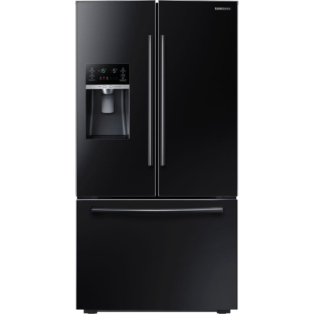 french door refrigerator in black counter depth