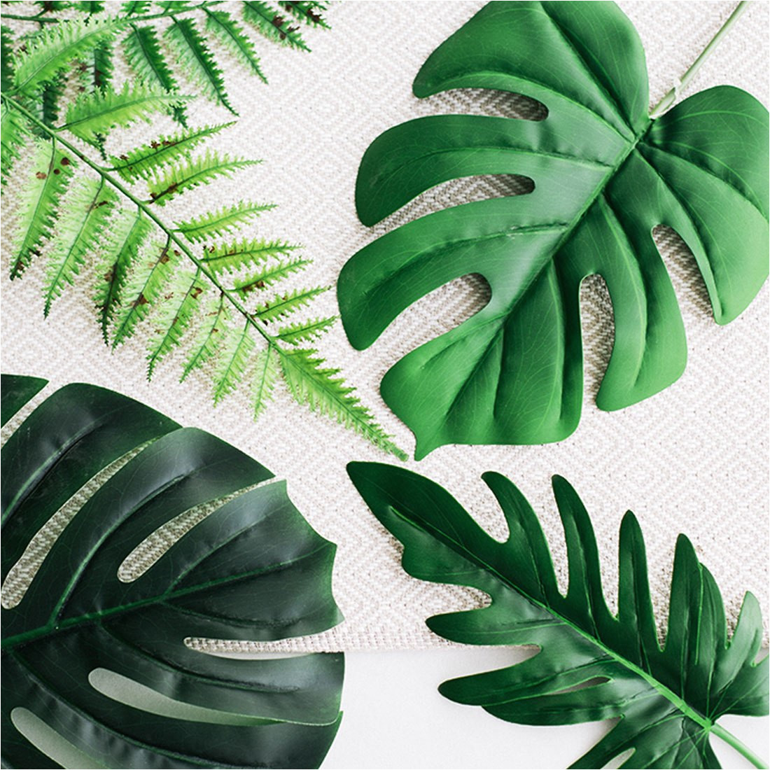 wedding favors 5 10 pcs large artificial fake monstera palm tree leaves green plastic leaf for photo booth decorative plants in artificial dried flowers