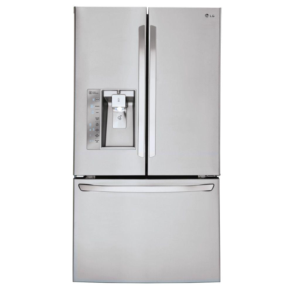 french door refrigerator in stainless steel