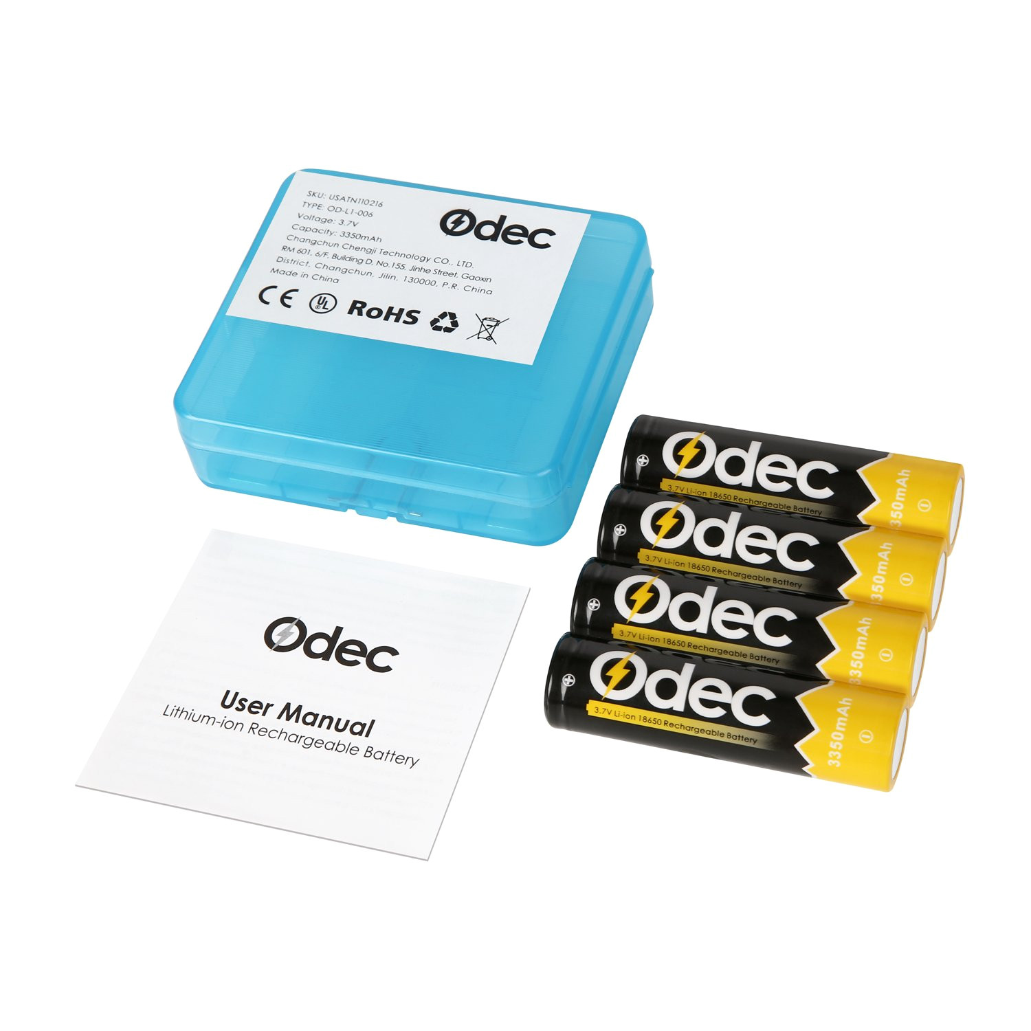 Various Types Of Rechargeable Batteries Amazon Com Odec 18650 Battery 3350mah Li Ion Rechargeable Battery