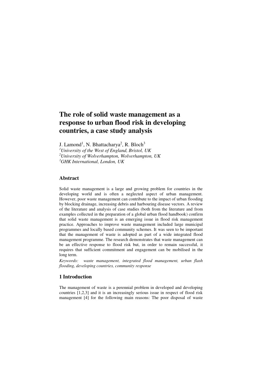 pdf a review and framework for understanding the potential impact of poor solid waste management on health in developing countries