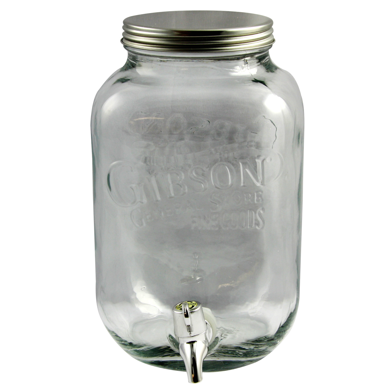 general store 1 gallon glass mason beverage dispenser clear