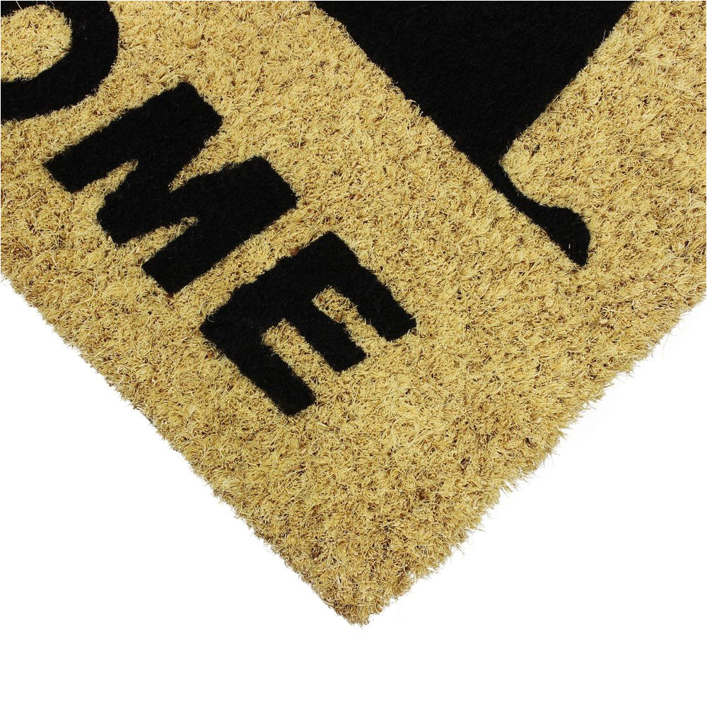 jvl caravan welcome coir pvc backed entrance door mat rattan 36 x 50 cm amazon co uk kitchen home