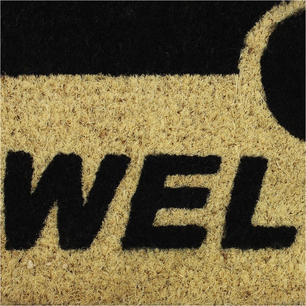 jvl caravan welcome coir pvc backed entrance door mat rattan 36 x 50 cm amazon co uk kitchen home