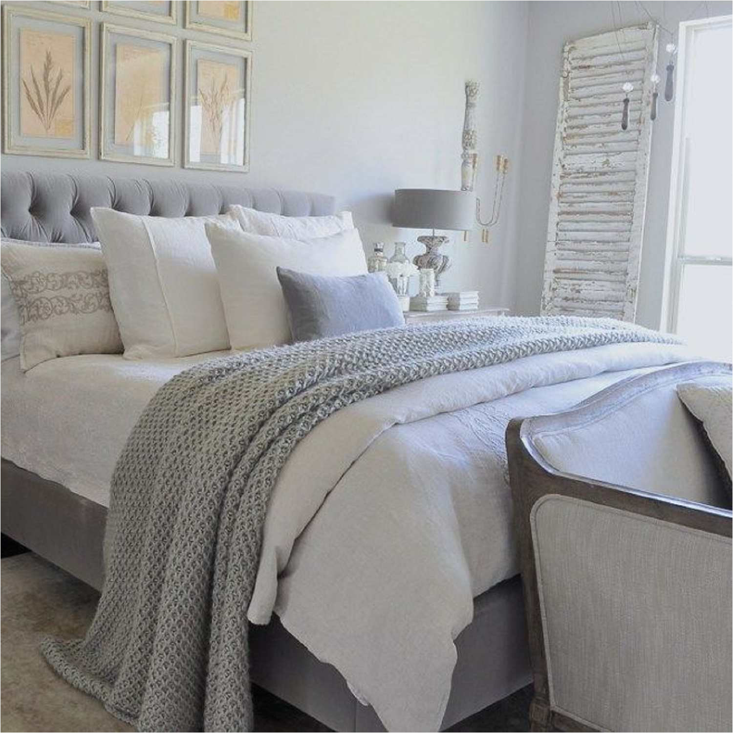 Simple Gray Headboard Bedroom Ideas with Best Design