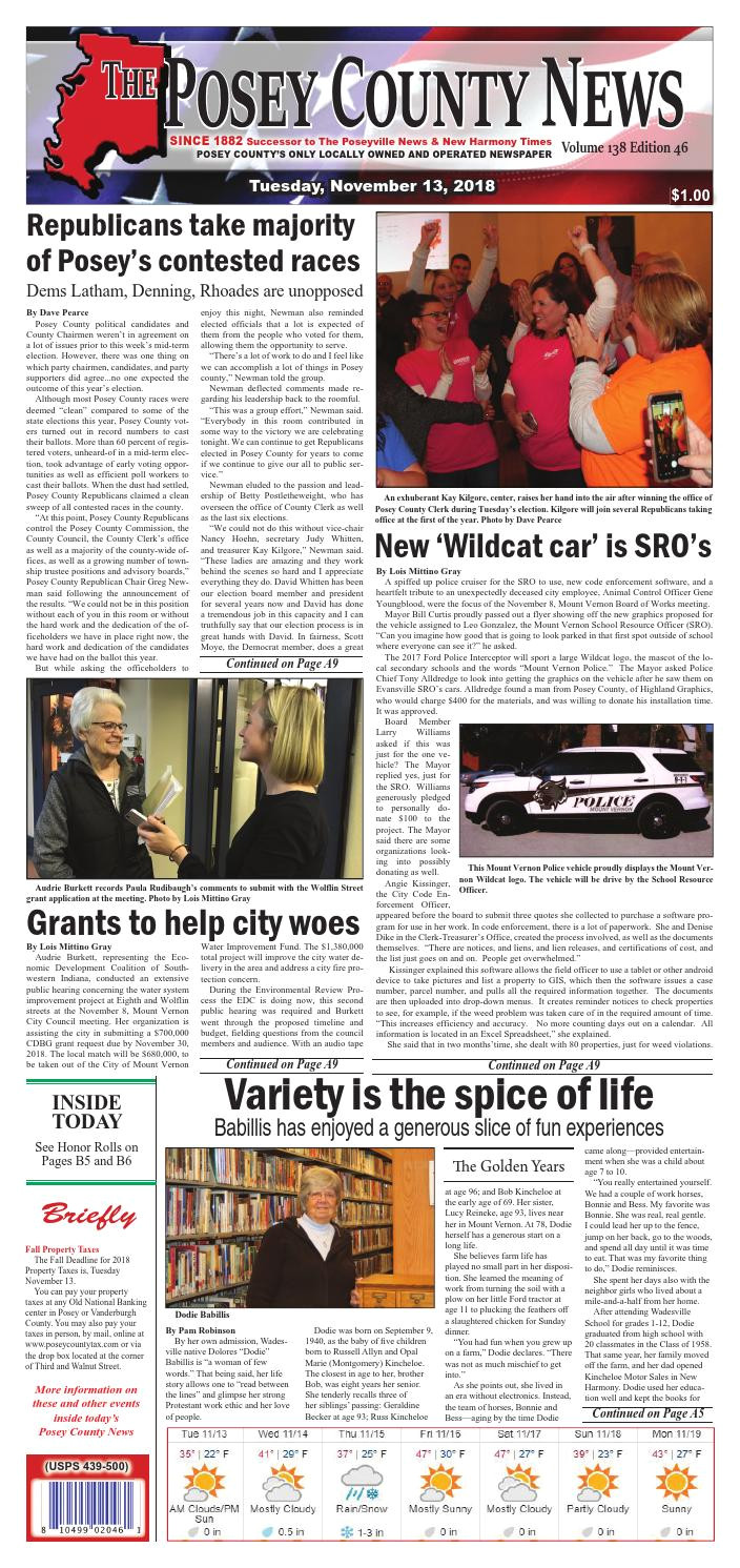 november 13 2018 the posey county news by the posey county news issuu