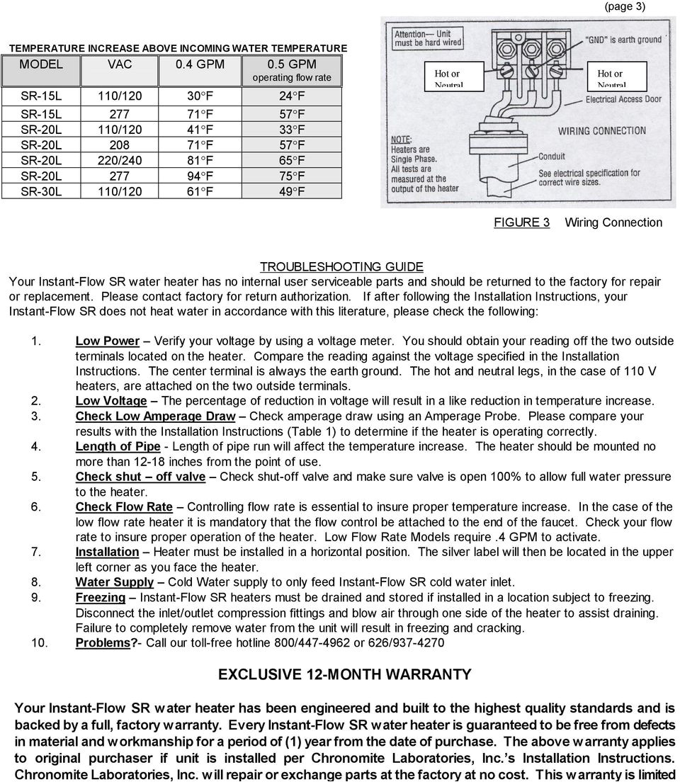 neutral hot or neutral figure 3 wiring connection troubleshooting guide your instant flow sr water