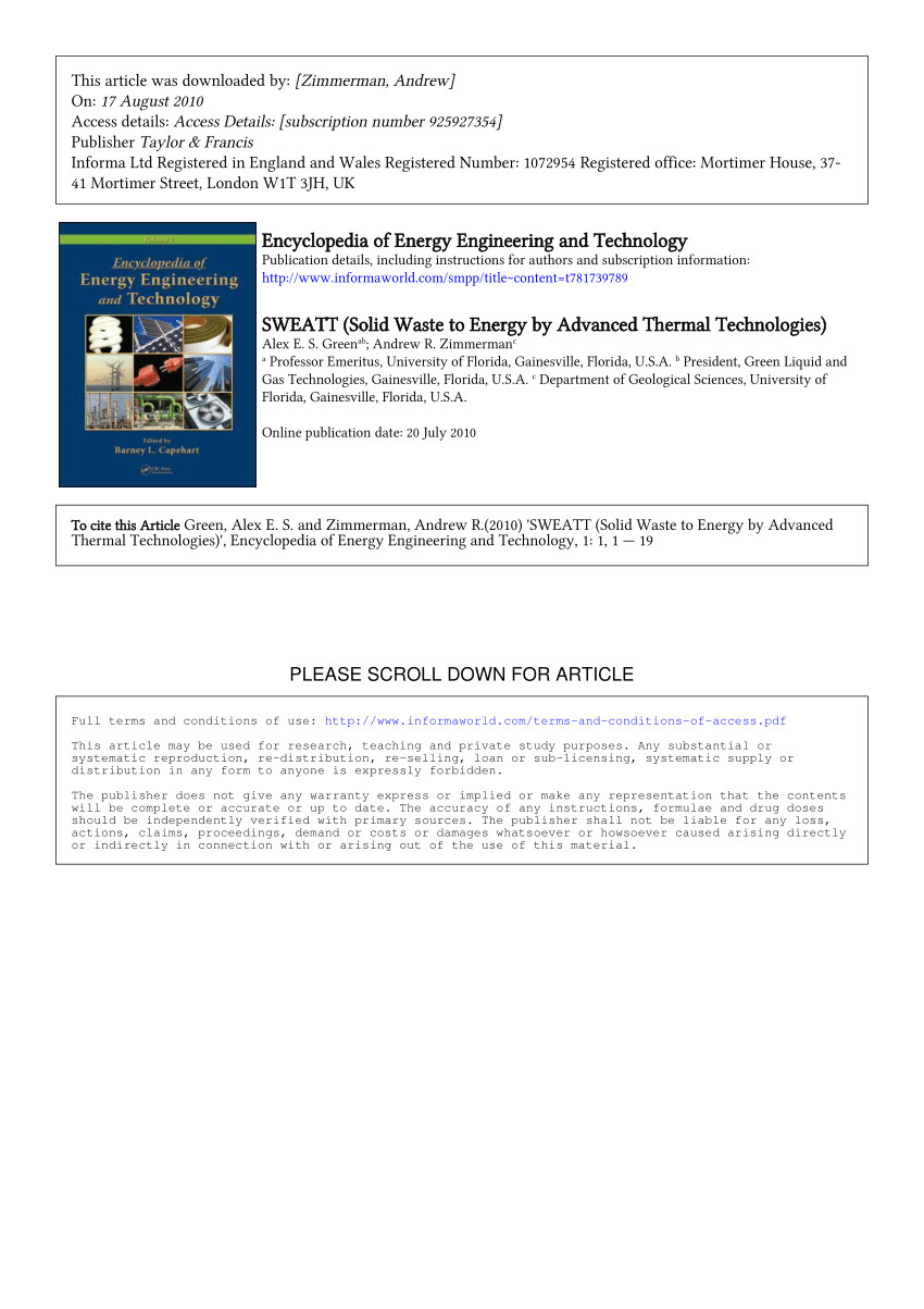 pdf sweatt solid waste to energy by advanced thermal technologies