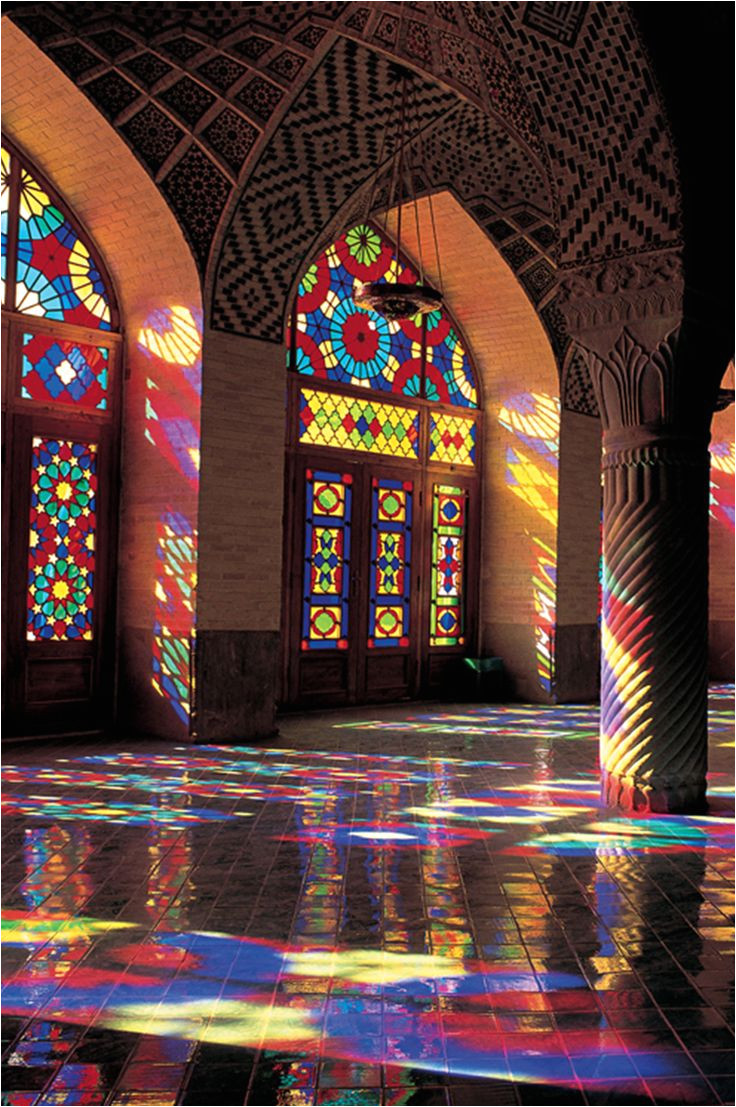 majestic persian architecture at nasir al molk mosque shiraz iran