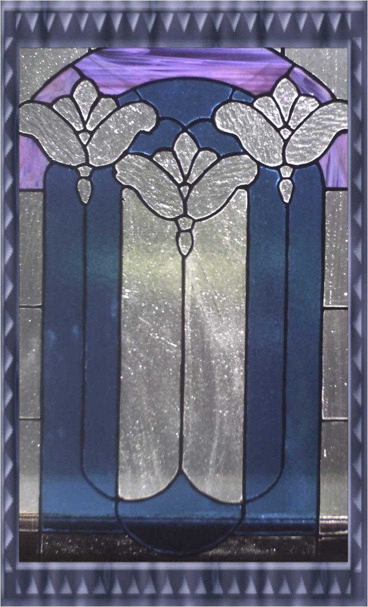 art noveau stained glass window panel
