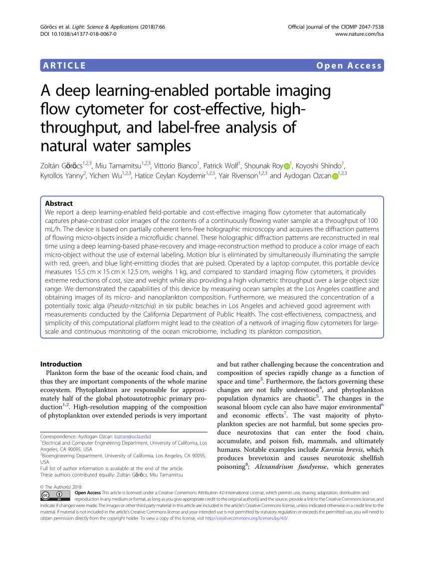 pdf a submersible imaging in flow instrument to analyze nano and microplankton imaging flowcytobot