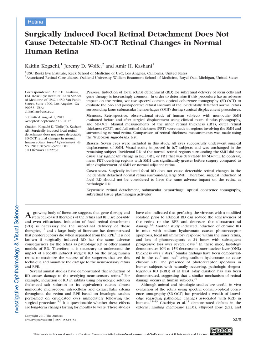 pdf restoration of foveal thickness and architecture after macula off retinal detachment repair