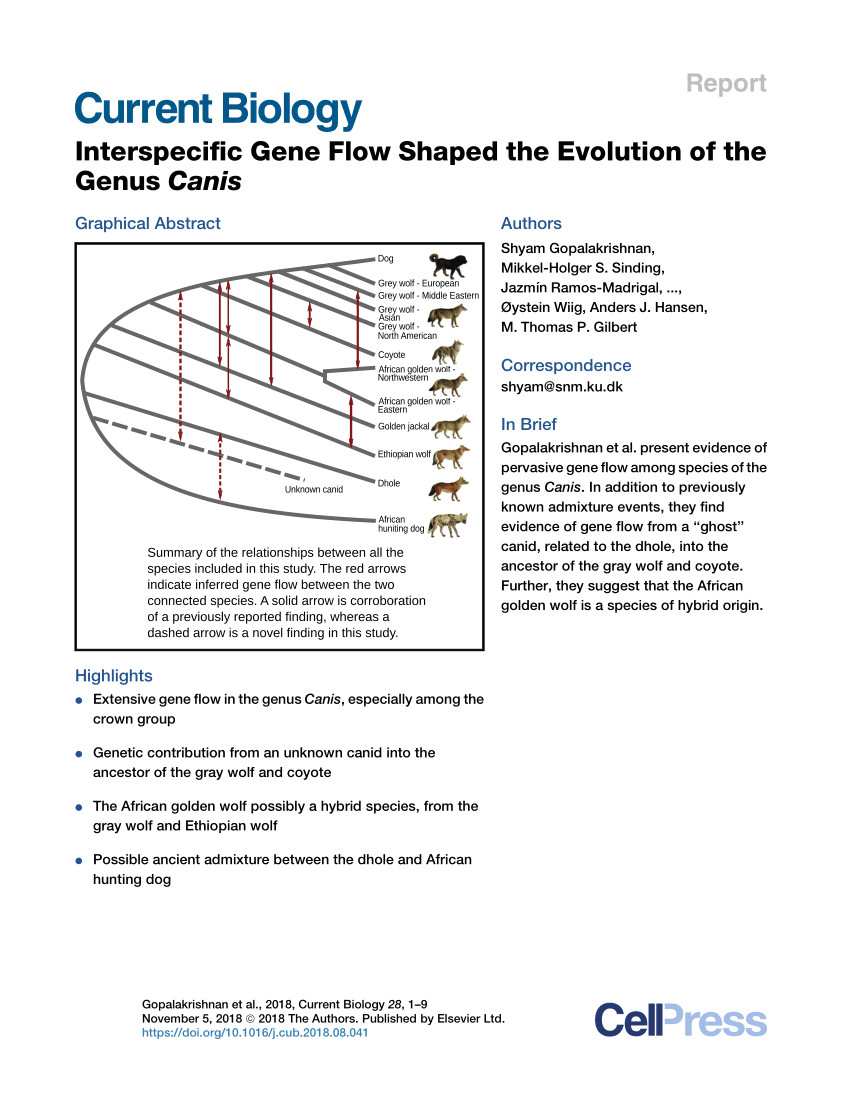 pdf whole genome sequence analysis shows that two endemic species of north american wolf are admixtures of the coyote and gray wolf