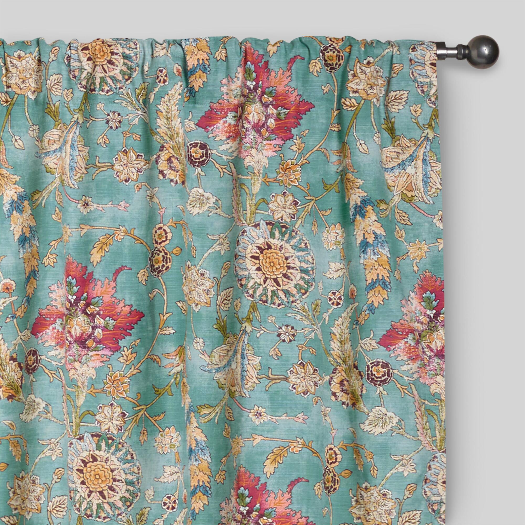 aqua genevieve cotton concealed tab top curtains set of 2