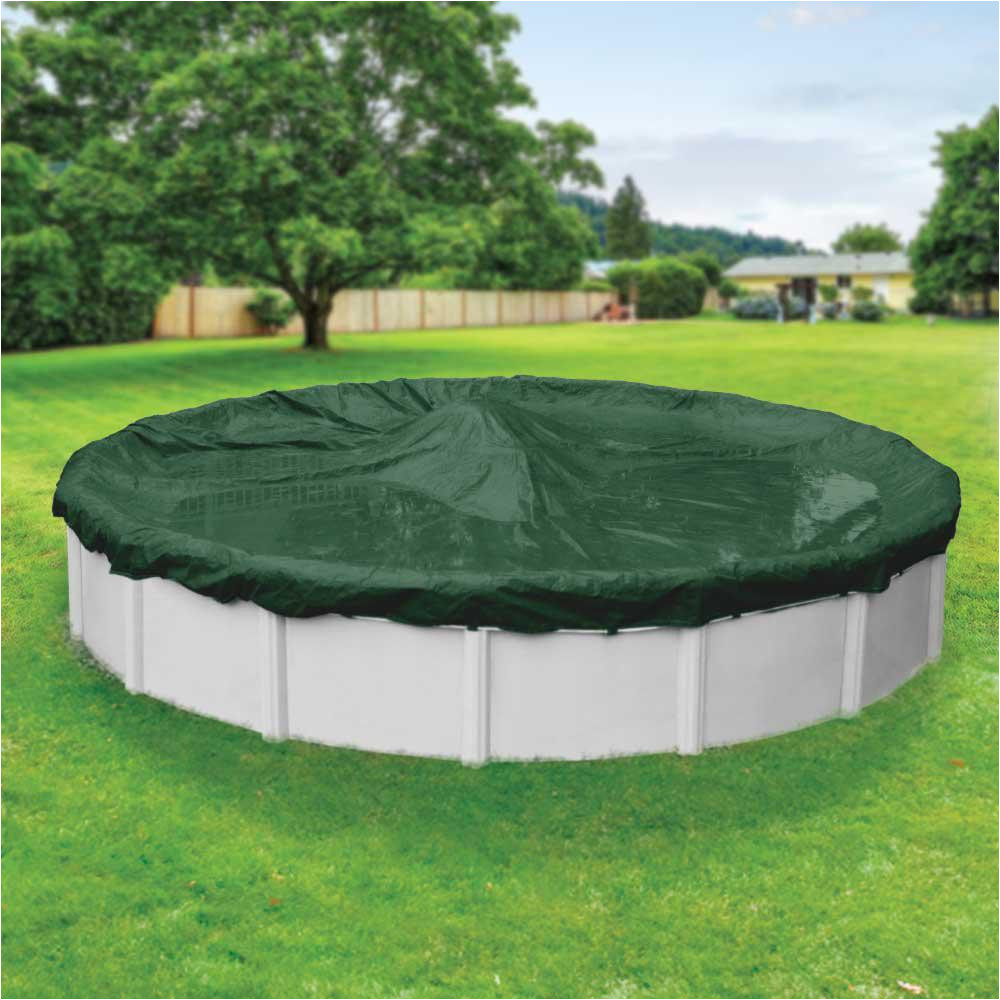 Yard Guard Pool Cover Dura Guard 15 Ft Pool Size Round Green solid Winter Above Ground